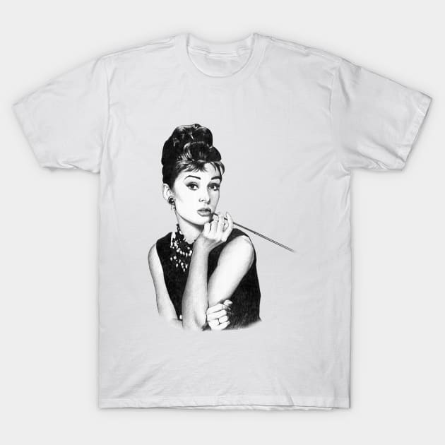 Audrey Hepburn T-Shirt by calibos